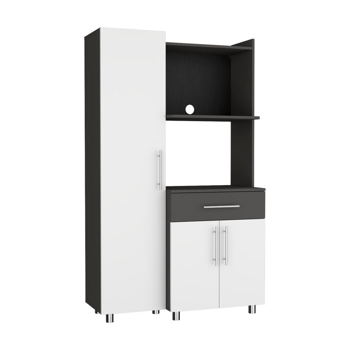 Alacena Pantress Blanco y Plomo 98x165cm Con Tres Puertas - ALACENAS Y MUEBLES MICROONDAS | Bylmo