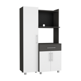 Alacena Pantress Blanco y Plomo 98x165cm Con Tres Puertas - ALACENAS Y MUEBLES MICROONDAS | Bylmo