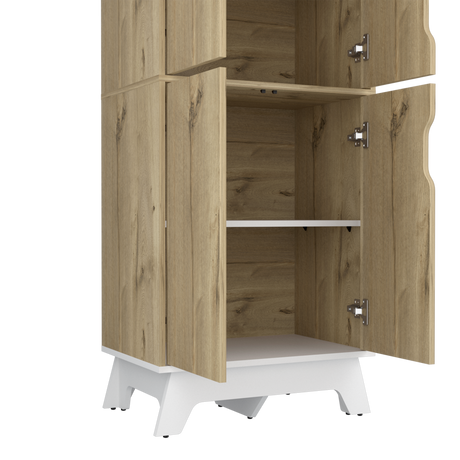 Alacena Bi color Duna y Blanco 60x150.7cm Con Cuatro Puertas - ALACENAS Y MUEBLES MICROONDAS | Bylmo