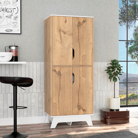Alacena Bi color Duna y Blanco 60x150.7cm Con Cuatro Puertas - ALACENAS Y MUEBLES MICROONDAS | Bylmo