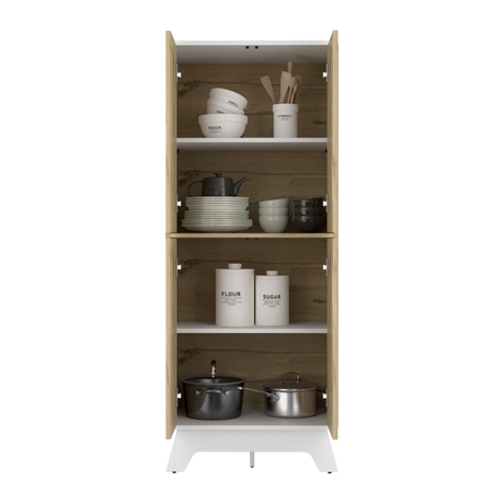 Alacena Bi color Duna y Blanco 60x150.7cm Con Cuatro Puertas - ALACENAS Y MUEBLES MICROONDAS | Bylmo