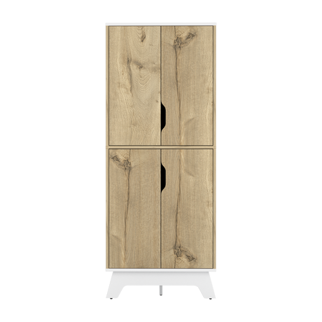 Alacena Bi color Duna y Blanco 60x150.7cm Con Cuatro Puertas - ALACENAS Y MUEBLES MICROONDAS | Bylmo