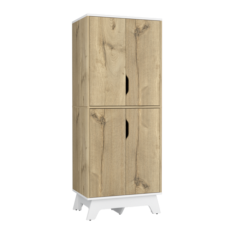 Alacena Bi color Duna y Blanco 60x150.7cm Con Cuatro Puertas - ALACENAS Y MUEBLES MICROONDAS | Bylmo