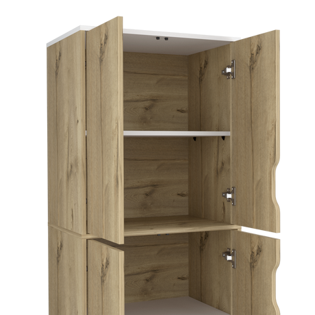 Alacena Bi color Duna y Blanco 60x150.7cm Con Cuatro Puertas - ALACENAS Y MUEBLES MICROONDAS | Bylmo
