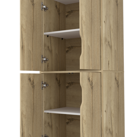 Alacena Bi color Duna y Blanco 60x150.7cm Con Cuatro Puertas - ALACENAS Y MUEBLES MICROONDAS | Bylmo