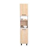 Alacena Hasselt Rovere y Gris 40x208.4cm Con Dos Puertas - ALACENAS Y MUEBLES MICROONDAS | Bylmo