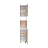 Alacena Hasselt Rovere y Gris 40x208.4cm Con Dos Puertas - ALACENAS Y MUEBLES MICROONDAS | Bylmo