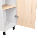 Alacena Hasselt Rovere y Gris 40x208.4cm Con Dos Puertas - ALACENAS Y MUEBLES MICROONDAS | Bylmo