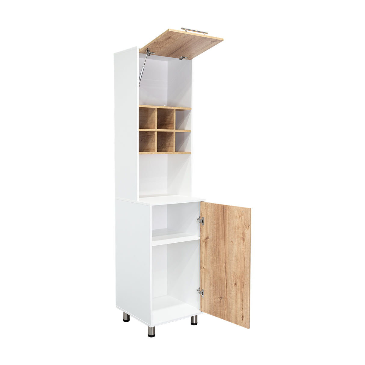 Alacena Attica Duna y Blanco 50x204cm Con Dos Puertas - ALACENAS Y MUEBLES MICROONDAS | Bylmo