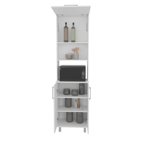 Alacena Bombona Blanco 55.2x204cm Con Dos Puertas - ALACENAS Y MUEBLES MICROONDAS | Bylmo