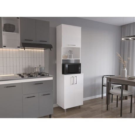 Alacena Bombona Blanco 55.2x204cm Con Dos Puertas - ALACENAS Y MUEBLES MICROONDAS | Bylmo