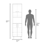 Alacena Bombona Blanco 55.2x204cm Con Dos Puertas - ALACENAS Y MUEBLES MICROONDAS | Bylmo
