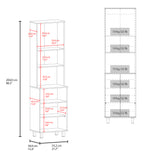 Alacena Bombona Blanco 55.2x204cm Con Dos Puertas - ALACENAS Y MUEBLES MICROONDAS | Bylmo