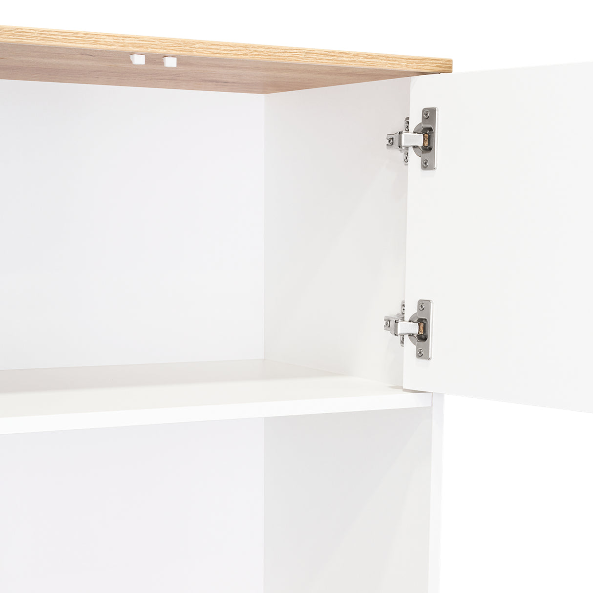 Módulo Microondas Bi Color Blanco y Duna 65x170.6cm Con Cuatro Puertas - ALACENAS Y MUEBLES MICROONDAS | Bylmo