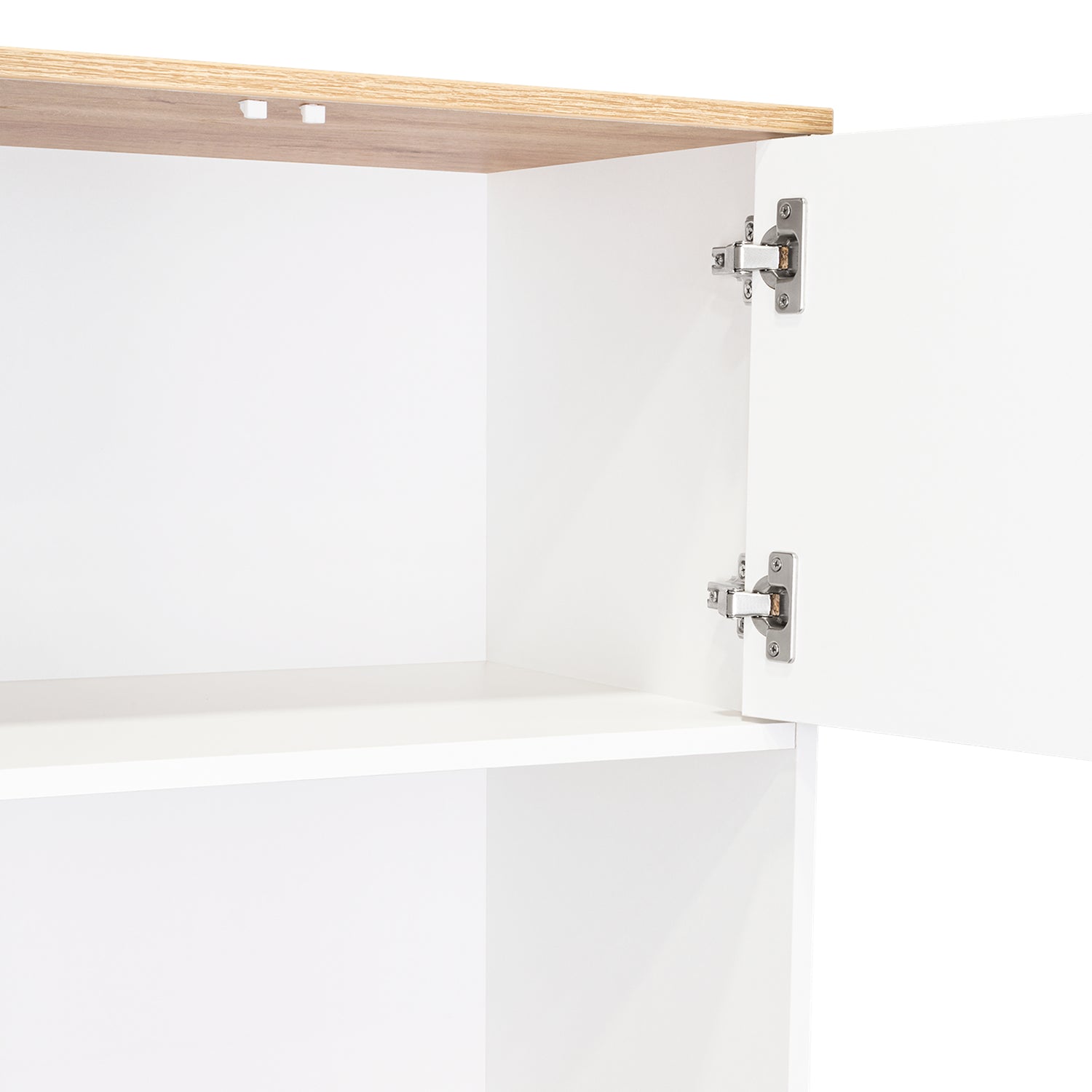 Módulo Microondas Bi Color Blanco y Duna 65x170.6cm Con Cuatro Puertas - ALACENAS Y MUEBLES MICROONDAS | Bylmo