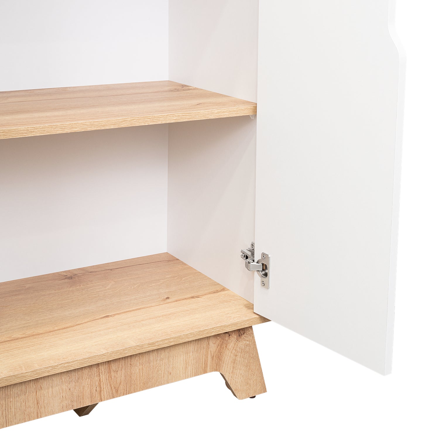 Módulo Microondas Bi Color Blanco y Duna 65x170.6cm Con Cuatro Puertas - ALACENAS Y MUEBLES MICROONDAS | Bylmo