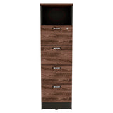 Archivador Home Office Coñac y Wengue 47.5x161.6cm Con Cuatro Cajones y Repisa - ARCHIVADORES | Bylmo