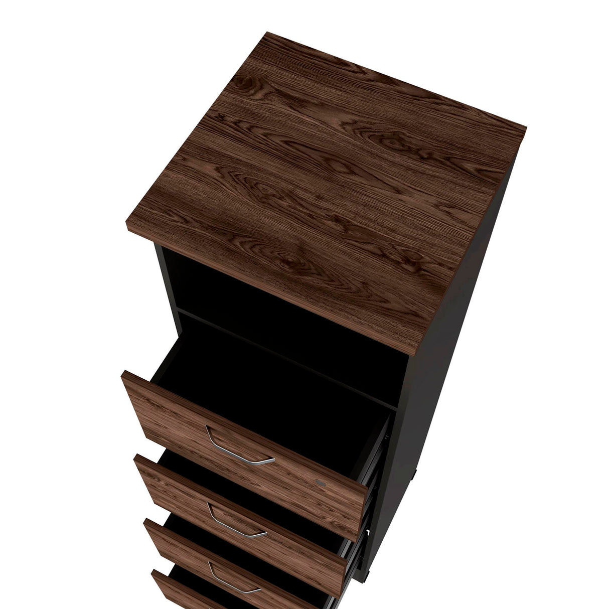 Archivador Home Office Coñac y Wengue 47.5x161.6cm Con Cuatro Cajones y Repisa - ARCHIVADORES | Bylmo