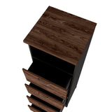 Archivador Home Office Coñac y Wengue 47.5x161.6cm Con Cuatro Cajones y Repisa - ARCHIVADORES | Bylmo