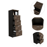 Archivador Home Office Coñac y Wengue 47.5x161.6cm Con Cuatro Cajones y Repisa - ARCHIVADORES | Bylmo
