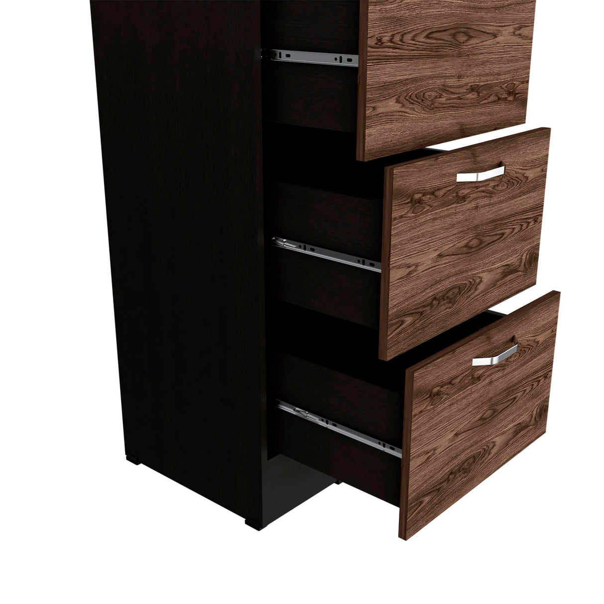 Archivador Home Office Coñac y Wengue 47.5x161.6cm Con Cuatro Cajones y Repisa - ARCHIVADORES | Bylmo