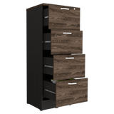 Archivador Home Office Coñac y Wengue 47.5x132.2cm Con Cuatro Cajonres - ARCHIVADORES | Bylmo