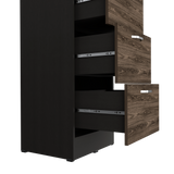 Archivador Home Office Coñac y Wengue 47.5x132.2cm Con Cuatro Cajonres - ARCHIVADORES | Bylmo