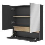 Gabinete de Baño Rectangular Laurent Plomo y Duna 60x62cm Con Espejo y Dos Entrepaños - GABINETES DE BANHO | Bylmo