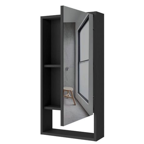 Gabinete de Baño Rectangular Mariana Wengue 45.5x90cm Con Espejo y Dos Entrepaños - GABINETES DE BANHO | Bylmo