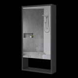 Gabinete de Baño Rectangular Mariana Wengue 45.5x90cm Con Espejo y Dos Entrepaños - GABINETES DE BANHO | Bylmo