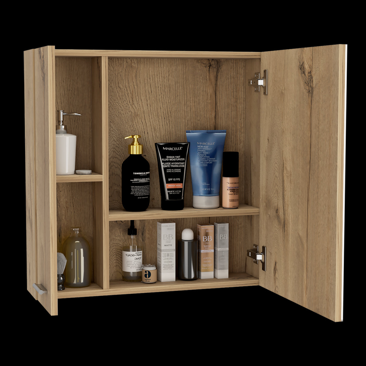 Gabinete de Baño Rectangular Sines Duna 60x60cm Con Espejo y Dos Entrepaños - GABINETES DE BANHO | Bylmo