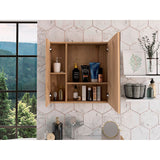 Gabinete de Baño Rectangular Sines Duna 60x60cm Con Espejo y Dos Entrepaños - GABINETES DE BANHO | Bylmo