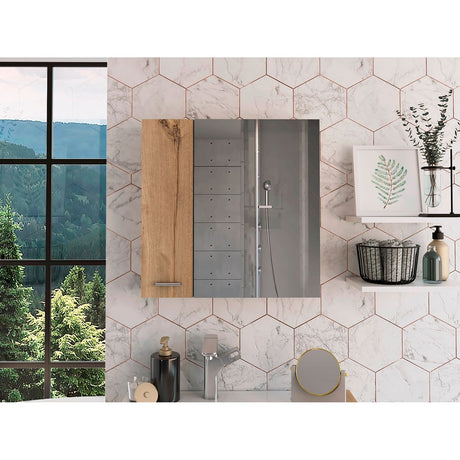 Gabinete de Baño Rectangular Sines Duna 60x60cm Con Espejo y Dos Entrepaños - GABINETES DE BANHO | Bylmo