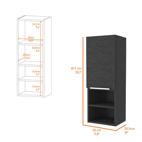 Gabinete de Baño Rectangular Mila Wengue 30x81.7cm Con Tres Entrepaños - GABINETES DE BANHO | Bylmo