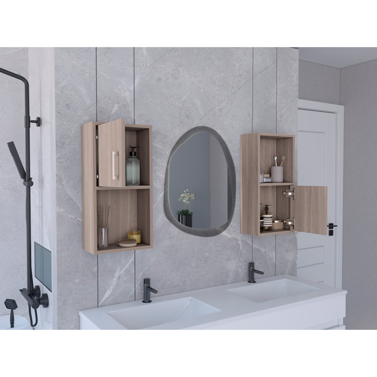 Set x 2 Gabinetes de Baño Rectangular Bath Bardolino 30x60.1cm Con Dos Entrepaños - GABINETES DE BANHO | Bylmo