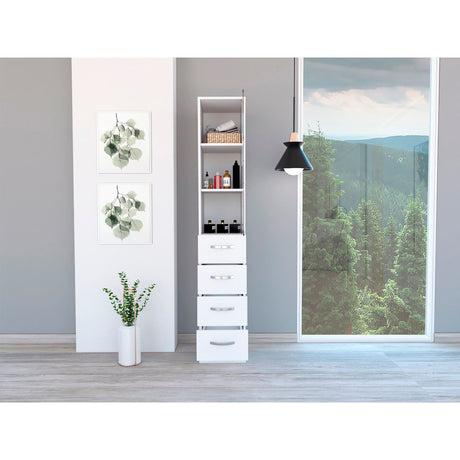 Torre de Baño Vanguard Blanco 30.4x173.45cm Con Patas - MUEBLES DE ASEO Y ROPAS | Bylmo