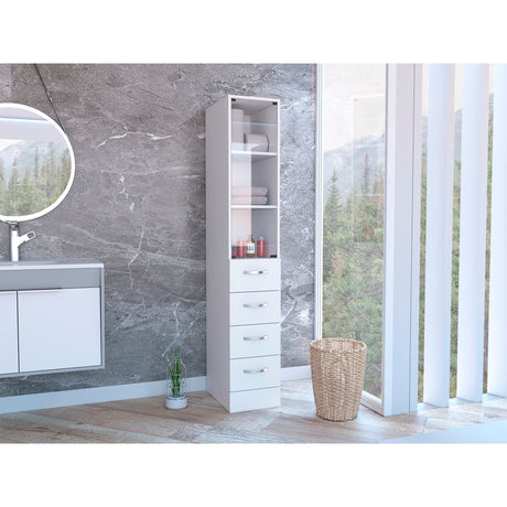 Torre de Baño Vanguard Blanco 30.4x173.45cm Con Patas - MUEBLES DE ASEO Y ROPAS | Bylmo