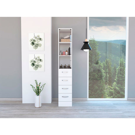Torre de Baño Vanguard Blanco 30.4x173.45cm Con Patas - MUEBLES DE ASEO Y ROPAS | Bylmo