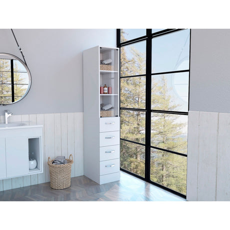 Torre de Baño Vanguard Blanco 30.4x173.45cm Con Patas - MUEBLES DE ASEO Y ROPAS | Bylmo