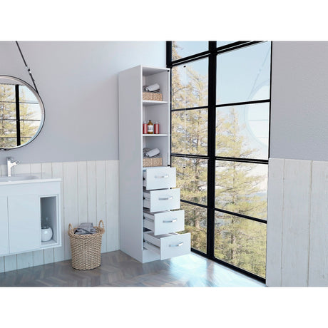 Torre de Baño Vanguard Blanco 30.4x173.45cm Con Patas - MUEBLES DE ASEO Y ROPAS | Bylmo