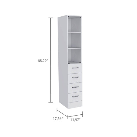 Torre de Baño Vanguard Blanco 30.4x173.45cm Con Patas - MUEBLES DE ASEO Y ROPAS | Bylmo