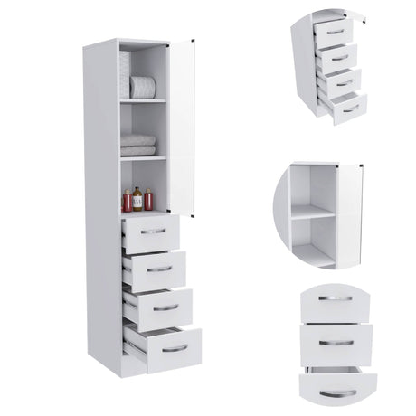 Torre de Baño Vanguard Blanco 30.4x173.45cm Con Patas - MUEBLES DE ASEO Y ROPAS | Bylmo