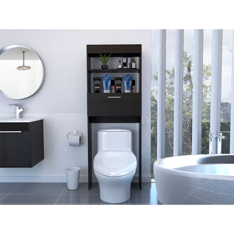 Organizador de Baño Manchester Wengue 63.2x170.6cm Con Patas y Dos Entrepaños - OTROS MUEBLES PARA BANHO | Bylmo