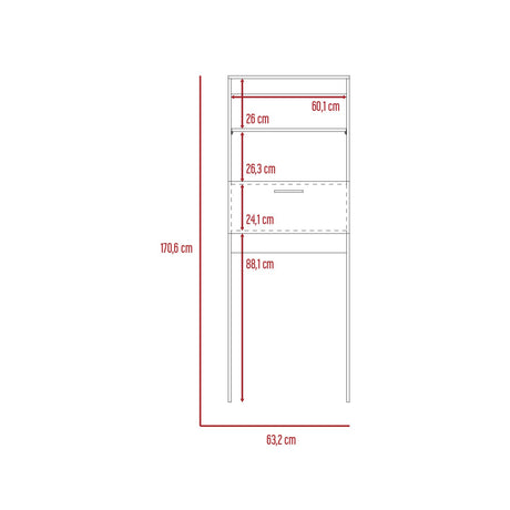Organizador de Baño Manchester Wengue 63.2x170.6cm Con Patas y Dos Entrepaños - OTROS MUEBLES PARA BANHO | Bylmo