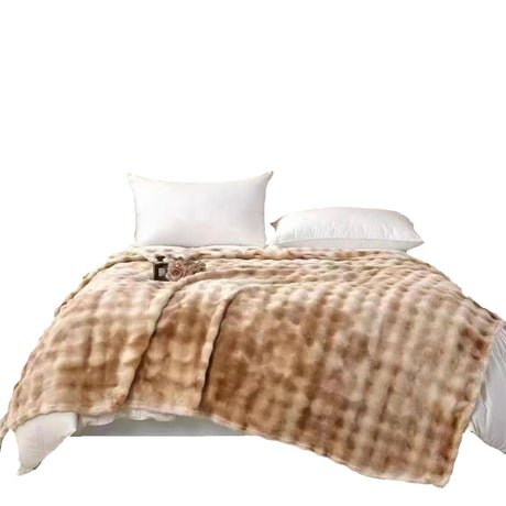 Cobija Alaska Fondo Entero Blanco Y Cafe 180x200cm Muy Suave y Ligera - COBIJAS Y MANTAS | Bylmo