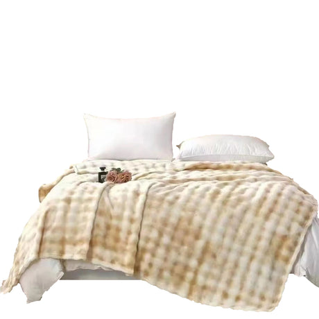 Cobija Alaska Fondo Entero Blanco Y Beige 180x200cm Muy Suave y Ligera - COBIJAS Y MANTAS | Bylmo