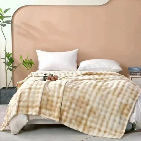 Cobija Alaska Fondo Entero Blanco Y Beige 200x230cm Muy Suave y Ligera - COBIJAS Y MANTAS | Bylmo