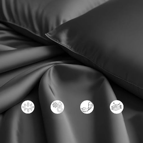 Sabana Bamboo Gris Claro 180x200cm Fondo Entero de 400 Hilos - SABANAS | Bylmo