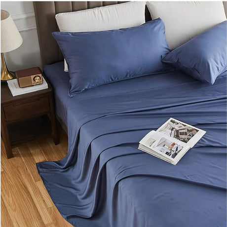 Sabana Bamboo Azul 220x220cm Fondo Entero de 230 Hilos - SABANAS | Bylmo