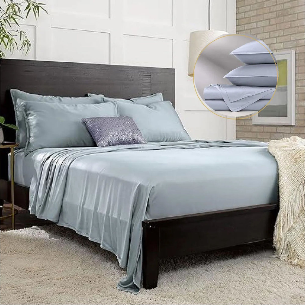 Sabana Bamboo Gris Claro 110x160cm Fondo Entero de 230 Hilos - SABANAS | Bylmo